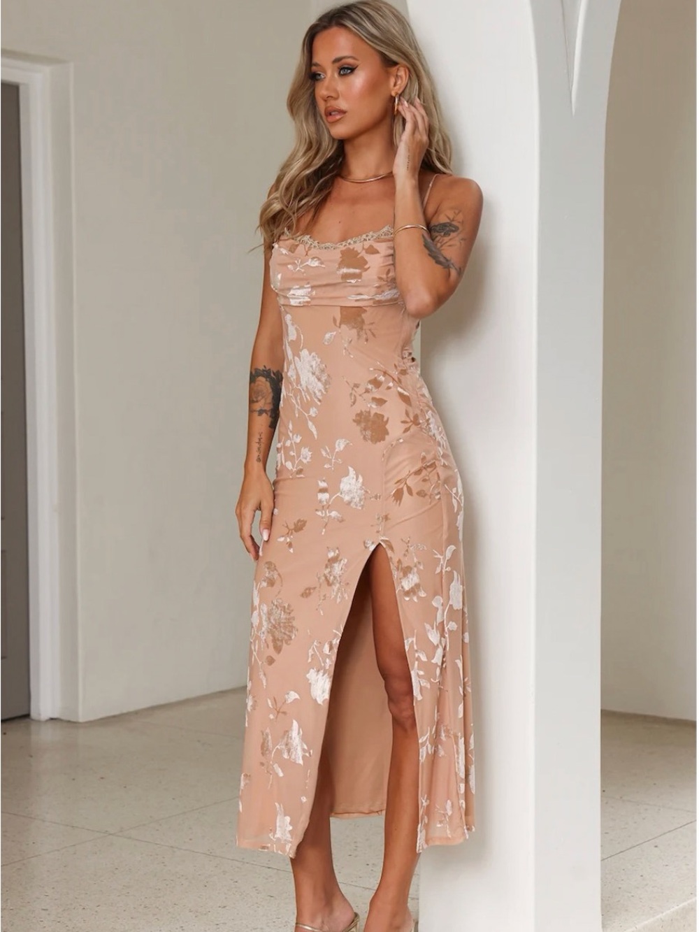 Hello Molly Capturing Joys Maxi Dress Brown, Size 4